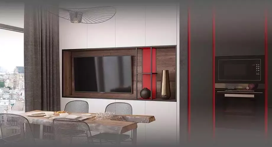 Черно-белые интерьеры гостиной