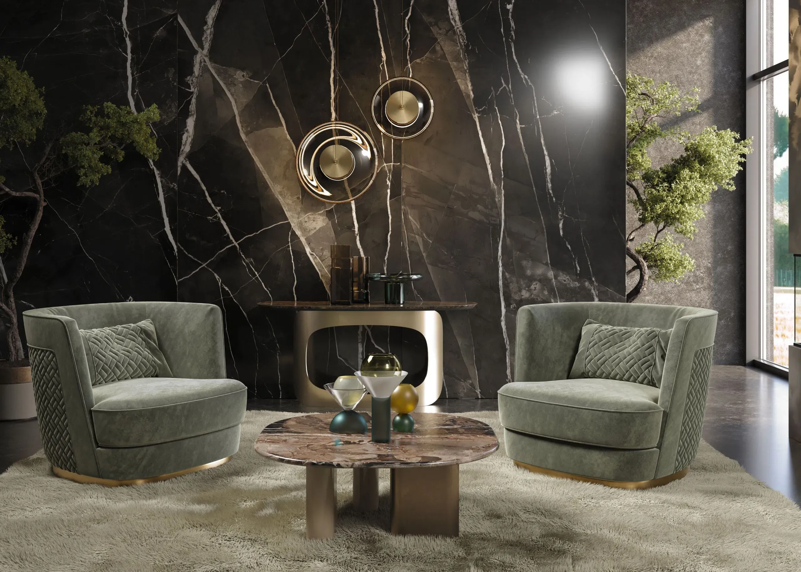 Кресло Richmond, зеленый (арт. Sof080), мебель на заказ MrDoors