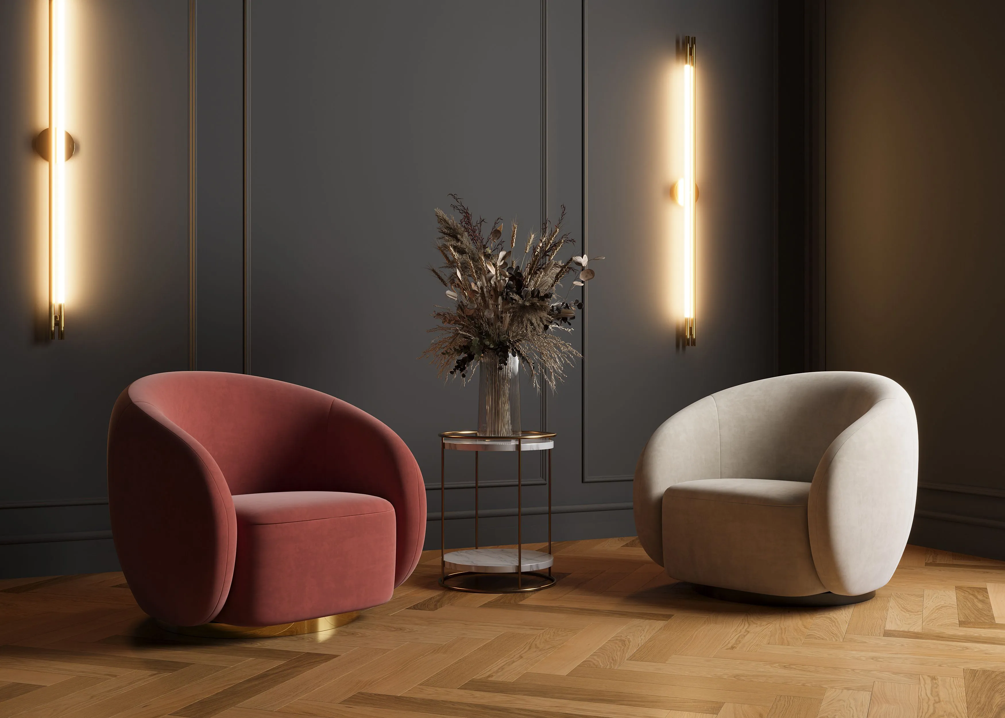 Кресло Ponte, белый, красный (арт. 008)