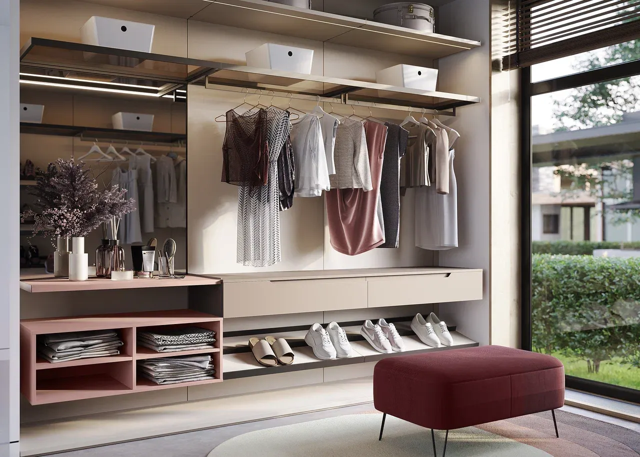 Гардеробная, коллекция VERTIKO (арт. Wr077), мебель на заказ MrDoors