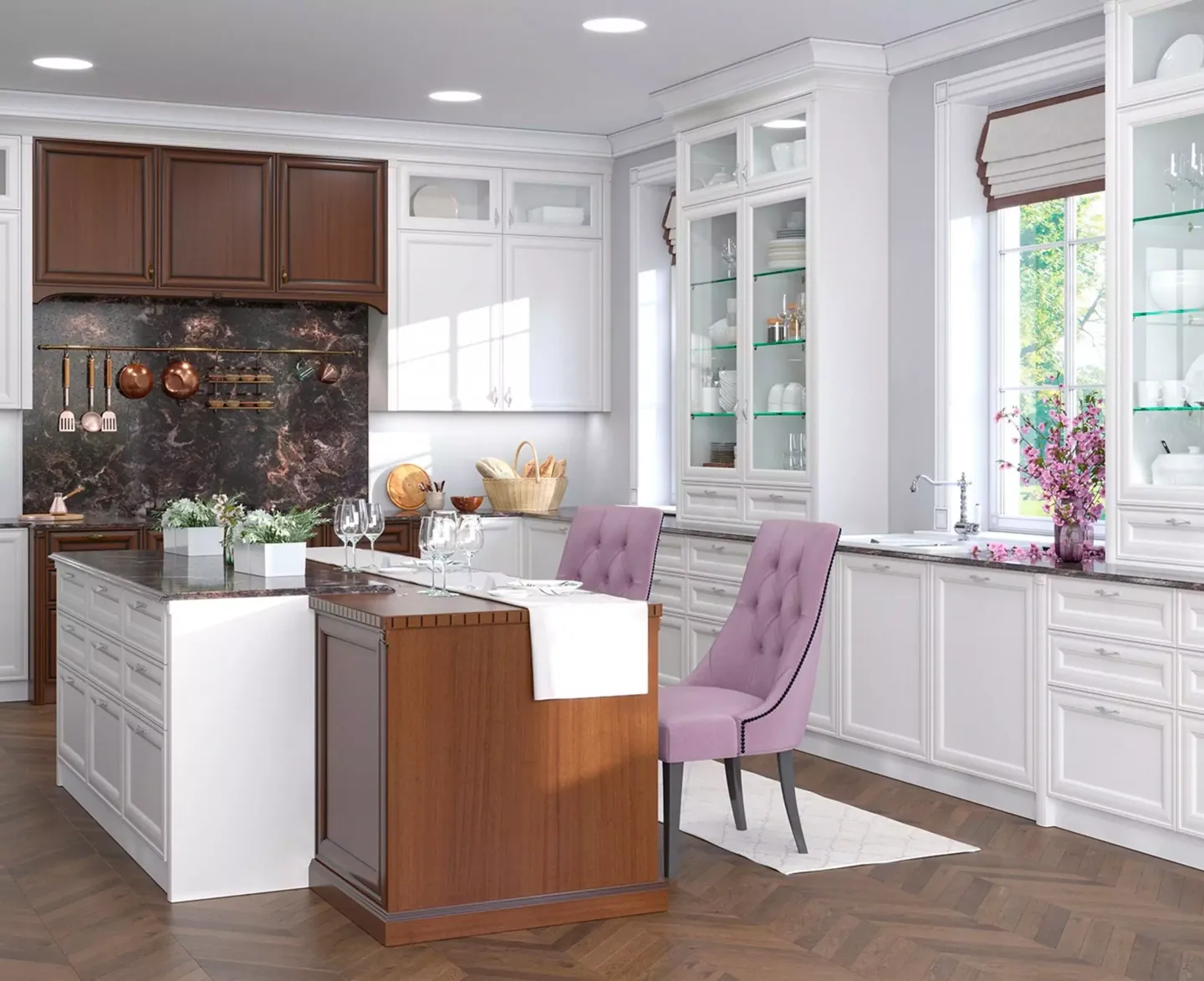 белая кухня столовая