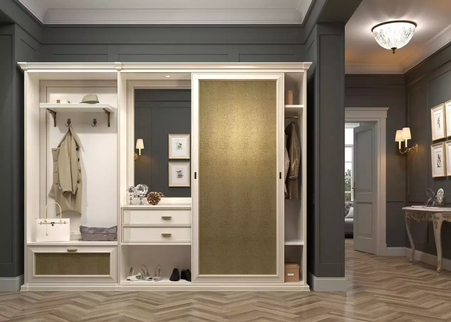 классический шкаф в прихожую