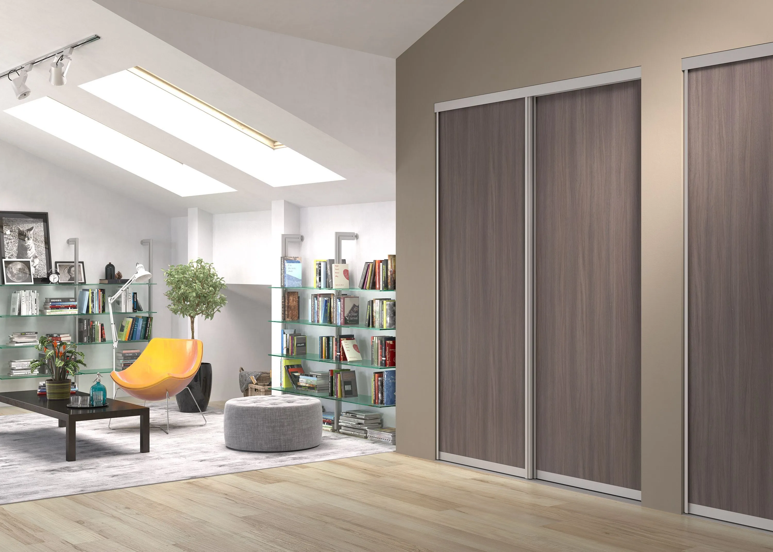 дизайн встроенных шкафов купе в гостиную 