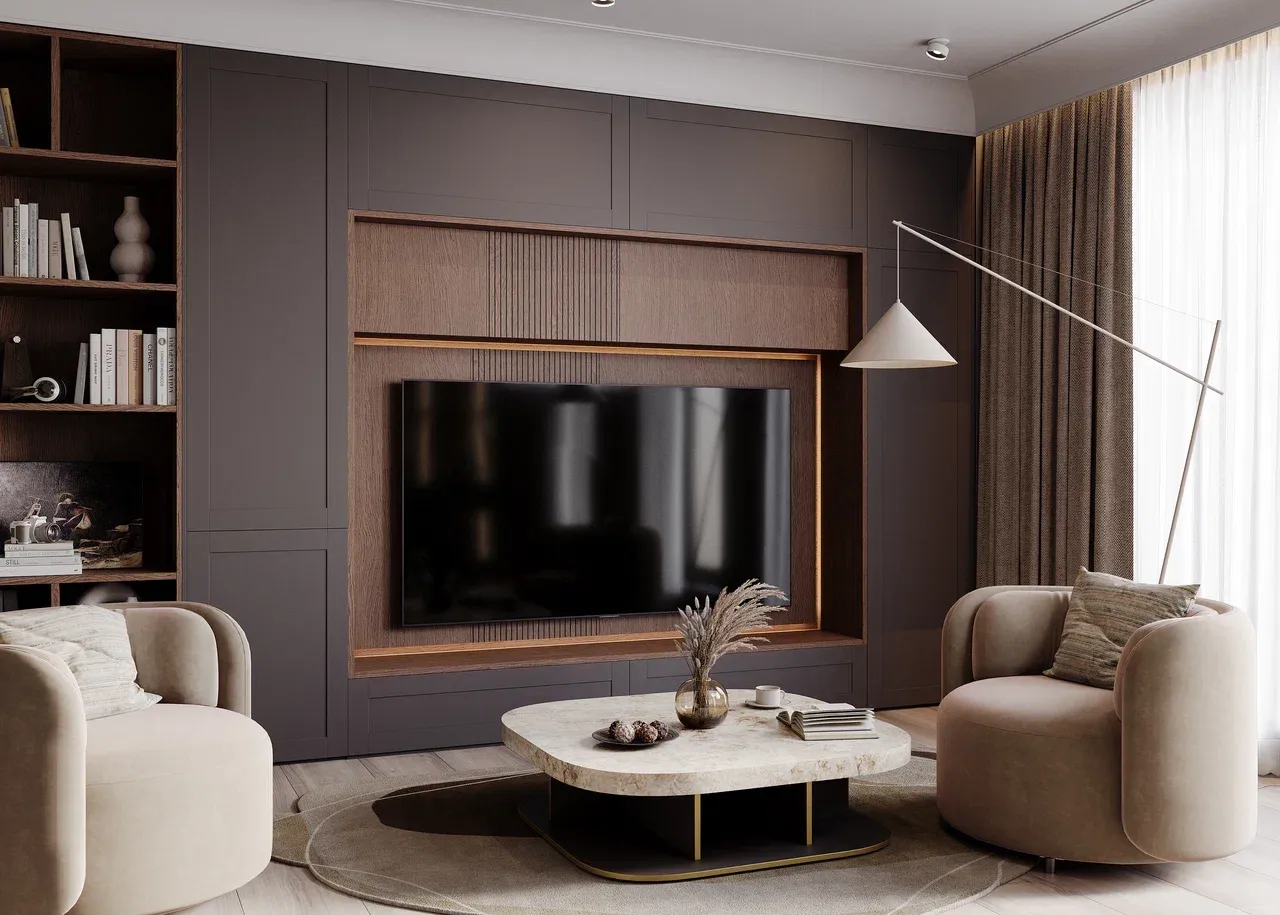 Гостиная в темных тонах в стиле фьюжн (арт. Lvr292), мебель на заказ MrDoors