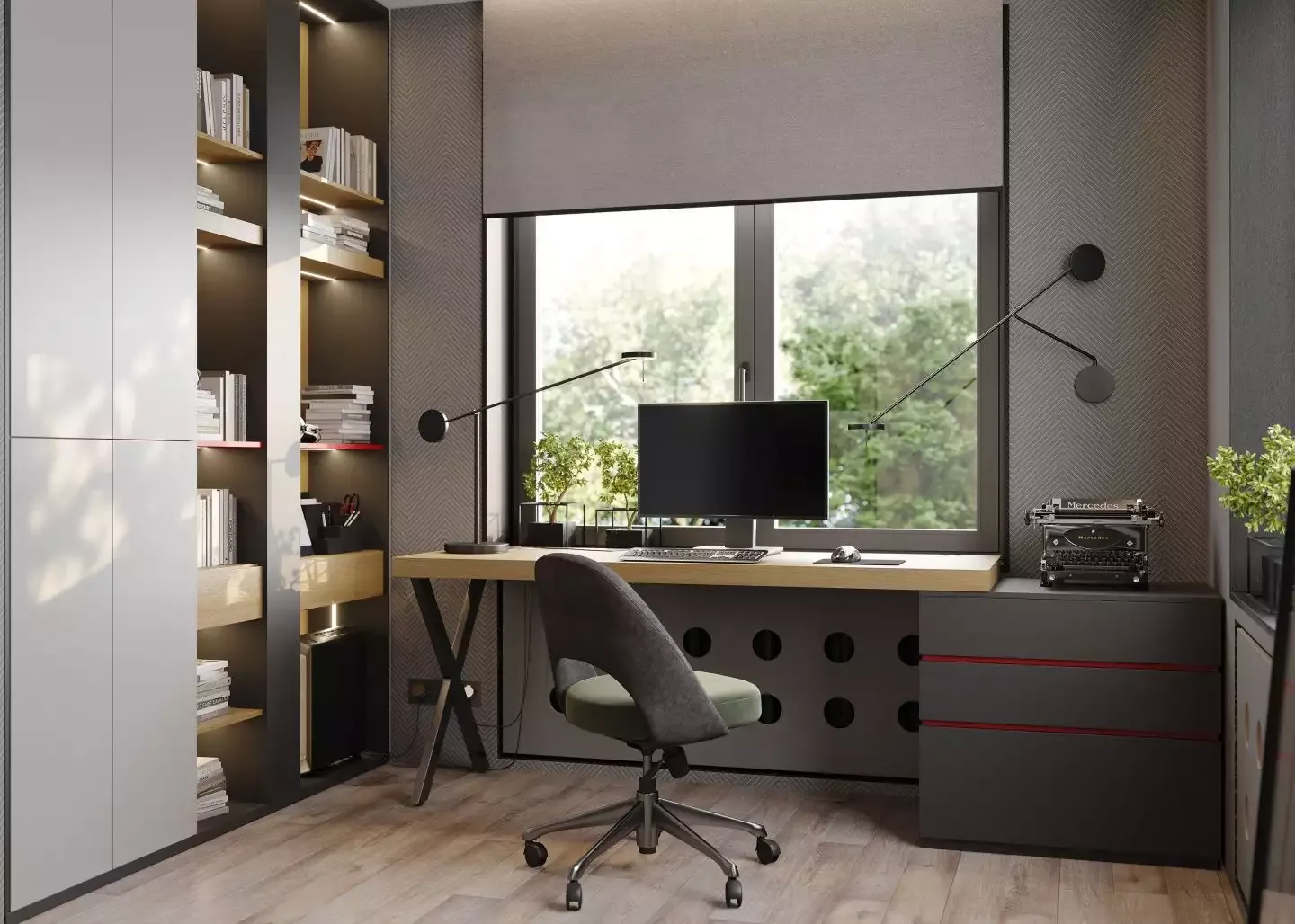 Кабинет, коллекция "Метрополитан" (арт. 112), мебель на заказ MrDoors