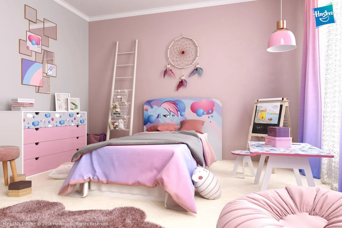 Спальня для девочек My Little Pony, мебель на заказ MrDoors Рейнбоу Дэш Hasbro