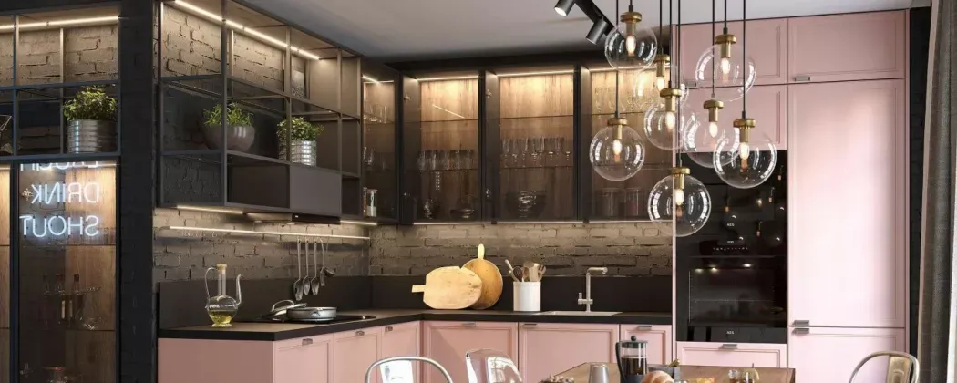 Плюсы и минусы кухонь со стеклянными фасадами
