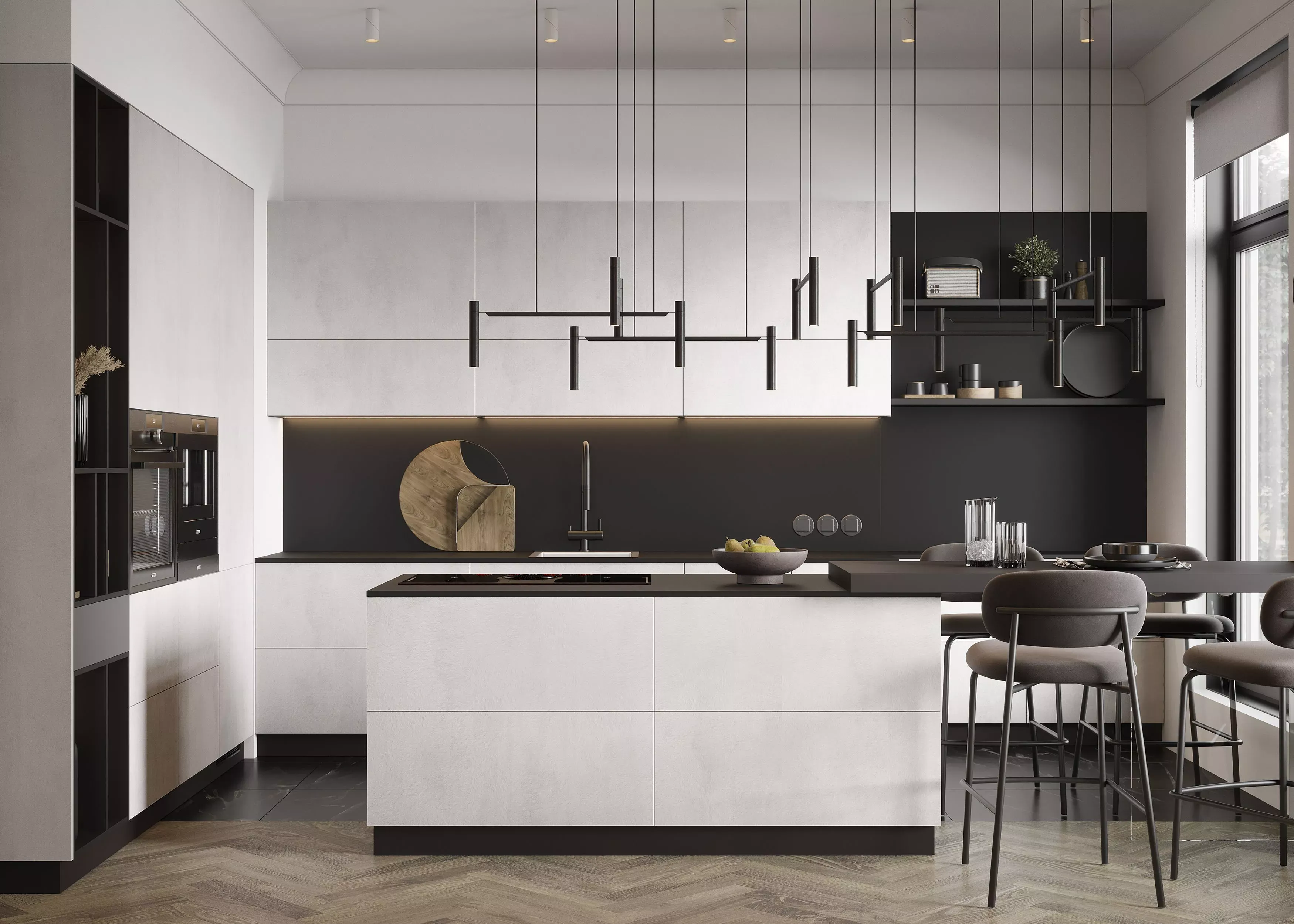 Кухня светлая с островом (арт. 268)