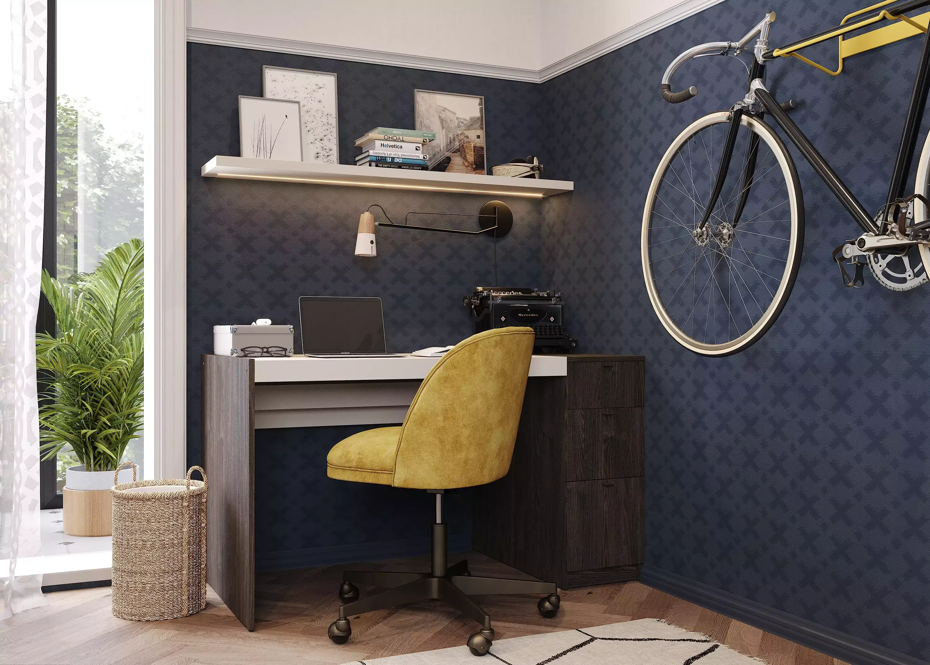 Компактное рабочее место с письменным столом, мебель на заказ MrDoors