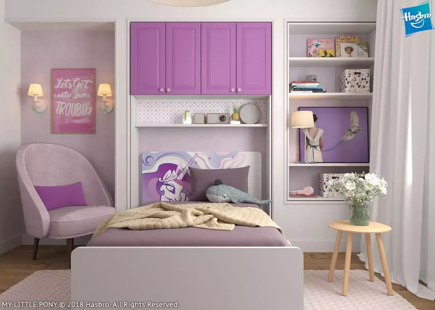 детская спальня для девочки принцесса селестия, мебель на заказ MrDoors Хасбро