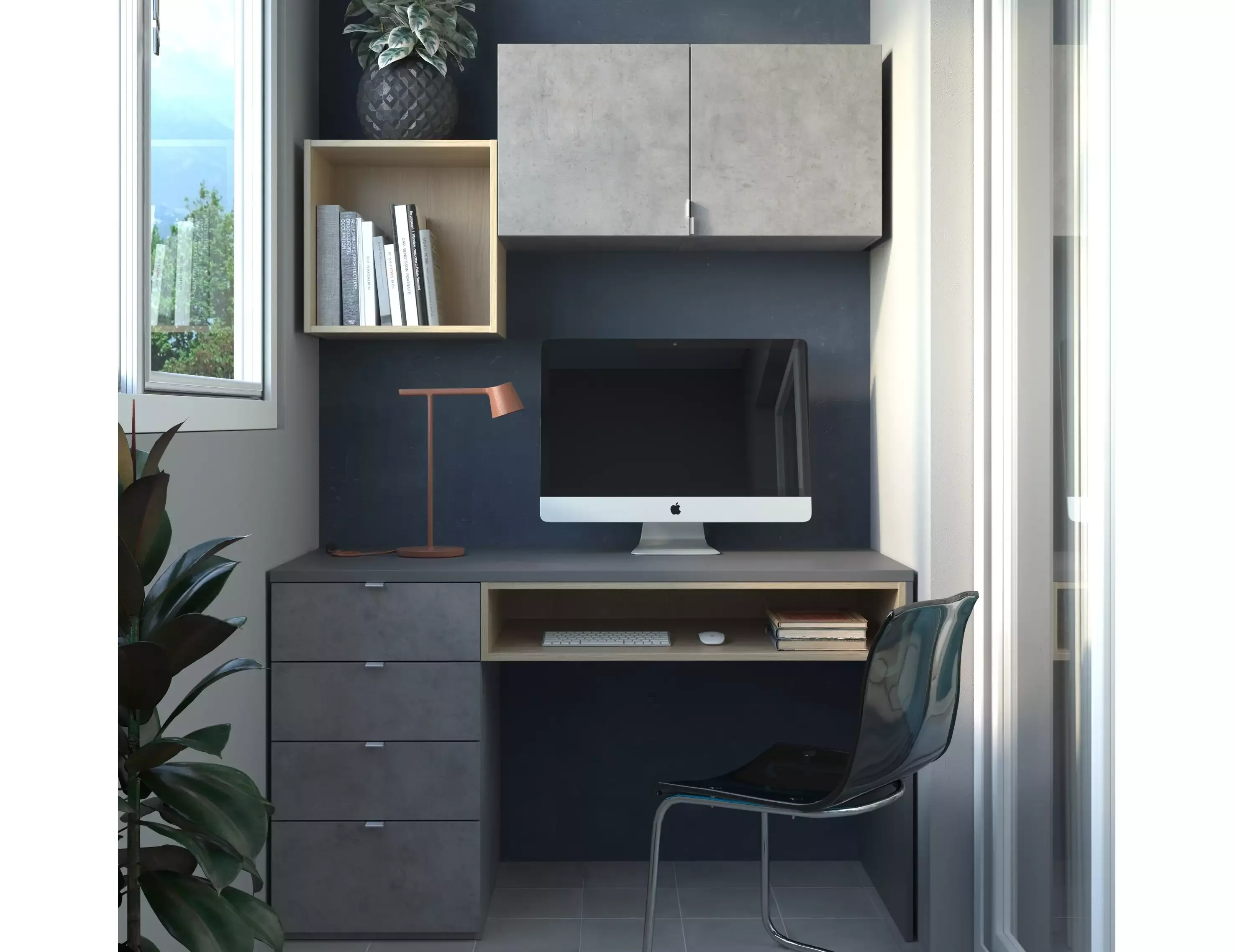 Стол с подвесными ящиками для лоджии, мебель на заказ MrDoors