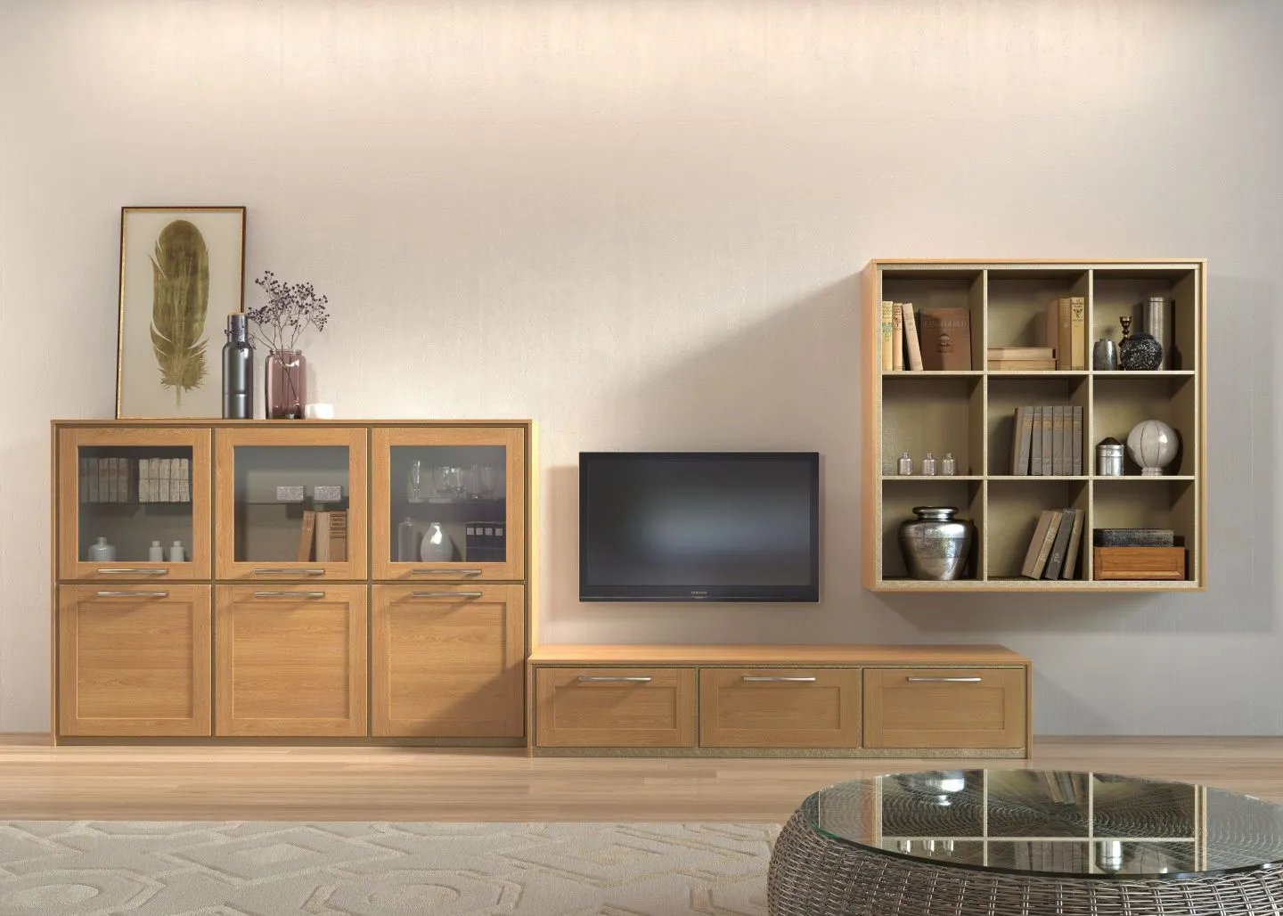 гостиная цвета ольха с белым