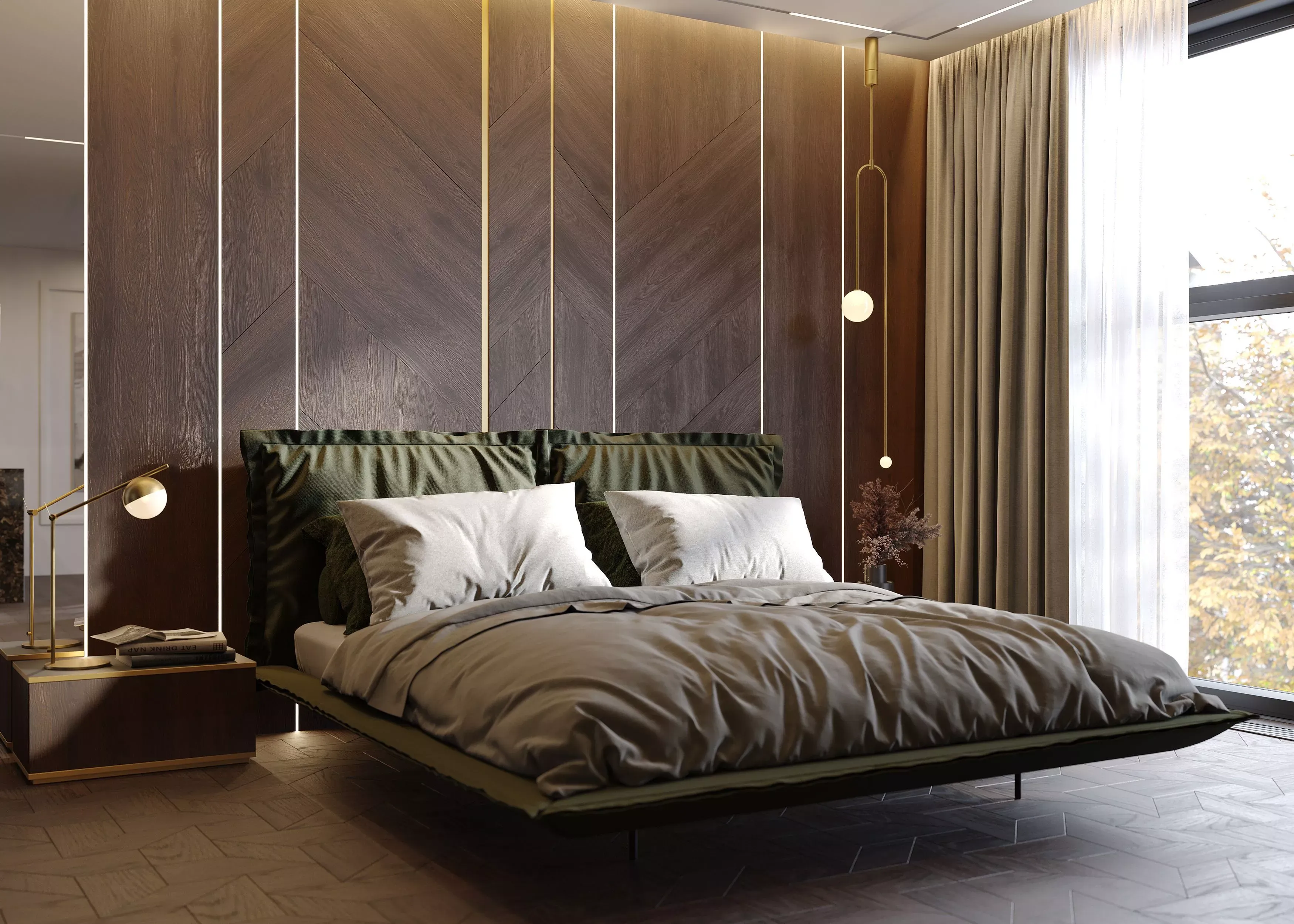 Спальня с кроватью Lazio (арт. bdr120), мебель на заказ MrDoors