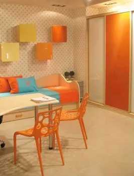 интерьер в оранжевых тонах фото