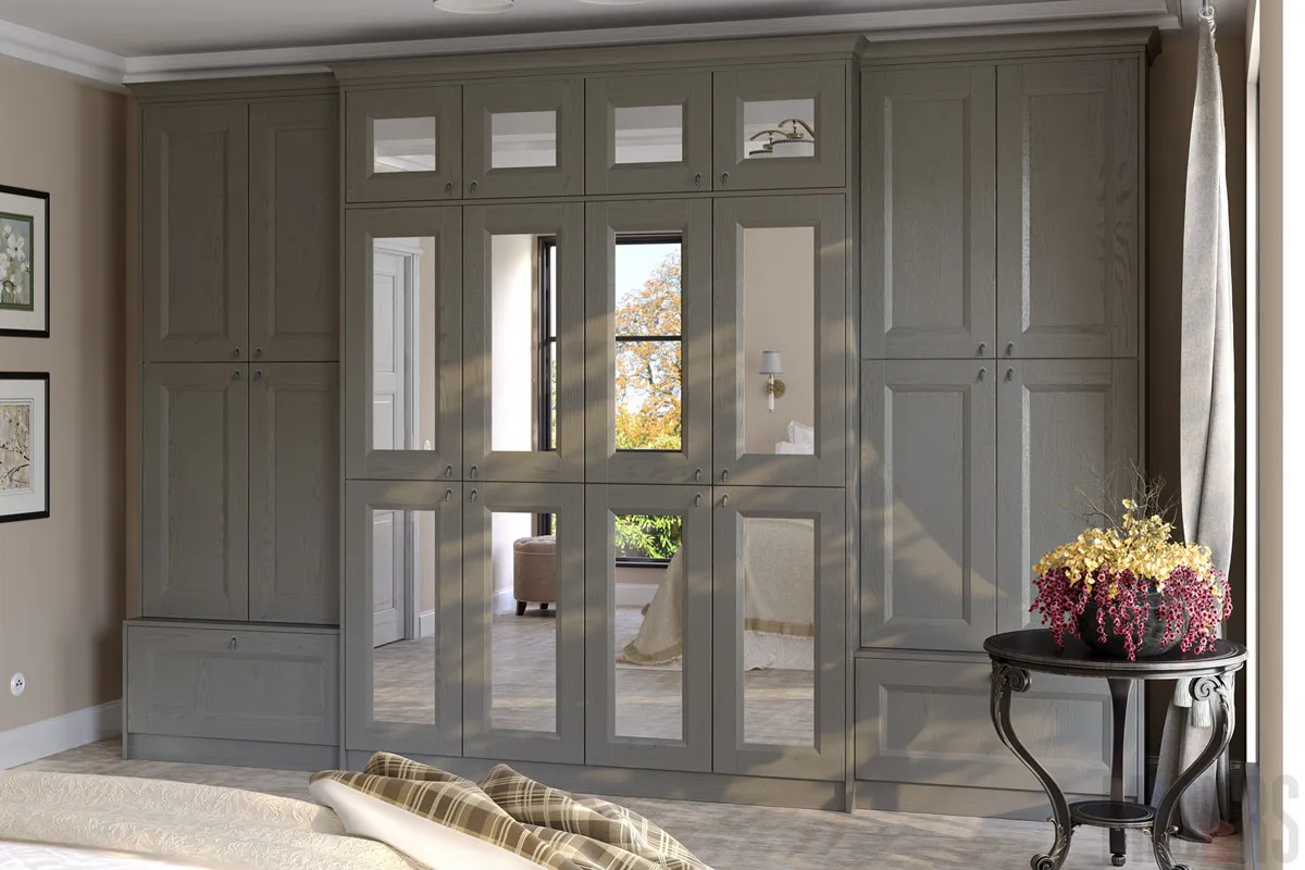 пример серого шкафа для спальни*