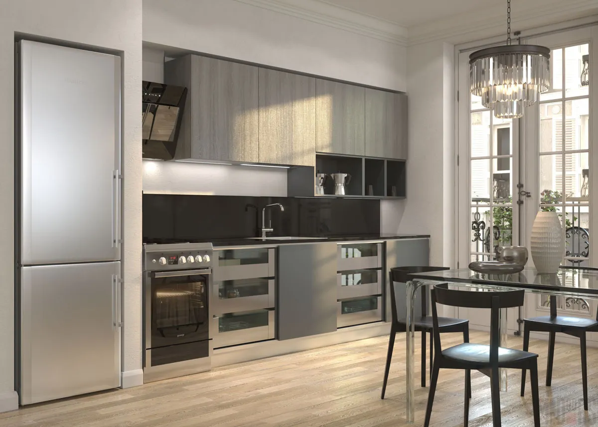 Кухонный гарнитур в стиле хай-тек*