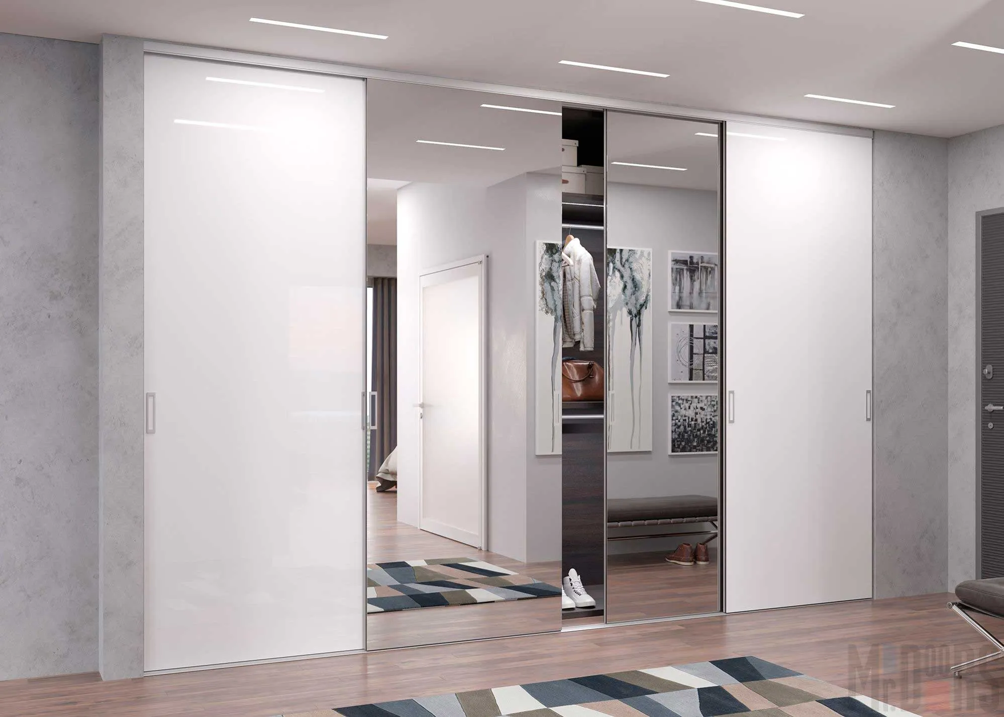 дизайн шкафа-купе в узкую прихожую*