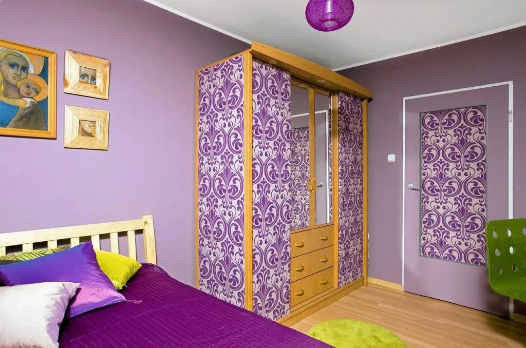 дизайн разноцветного шкафа в спальню*