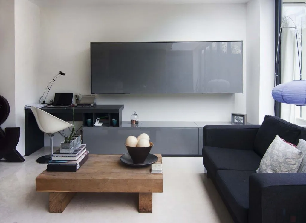 Серая гостиная в стиле минимализм*