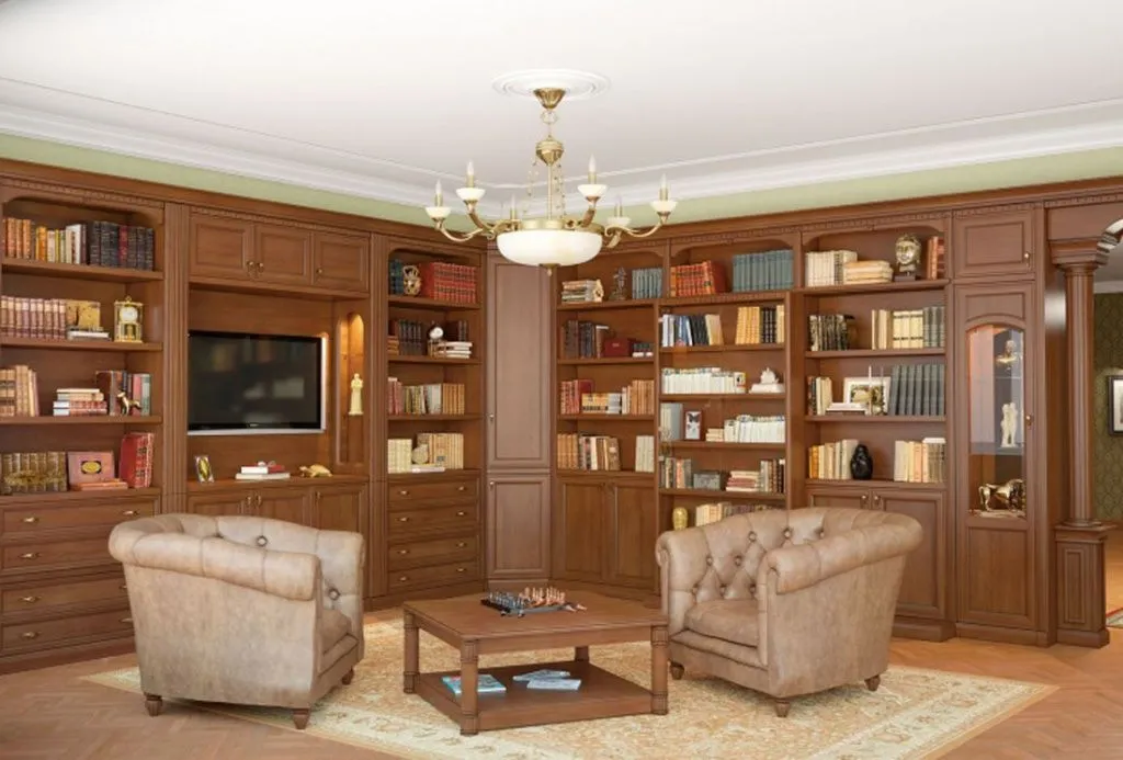 Коричневая мебель для гостиной в классическом стиле*