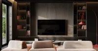 Гостиная в темных тонах в матовом покрытии (арт. Lvr290), мебель на заказ MrDoors