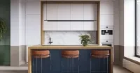 Кухня светлая матовая с островом (арт. 290), мебель на заказ MrDoors