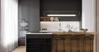 Кухня черная в стиле модерн (арт. Kit404), мебель на заказ MrDoors