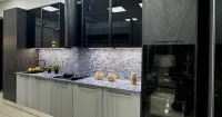 Кухня антрацит и кварц (арт. 8989)