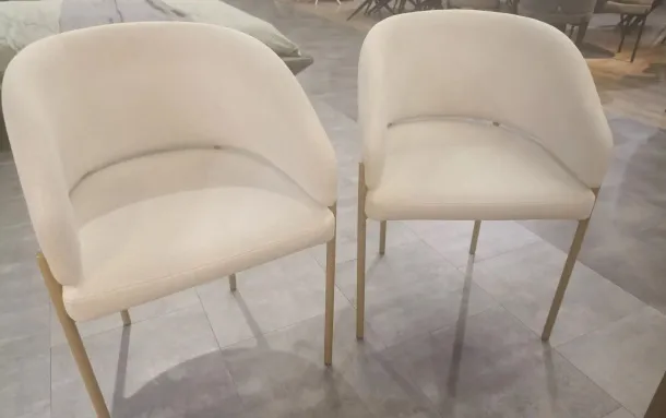 Стул Ponte, ткань Austin01 Ivory, опора золото (арт. 9004)