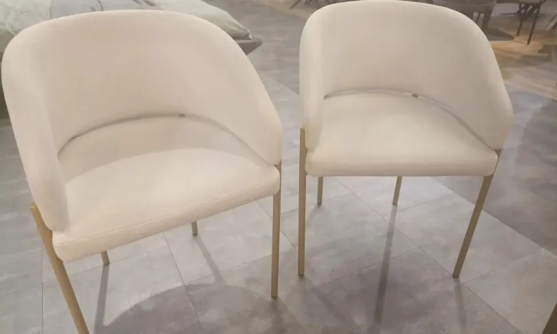Стул Ponte, ткань Austin01 Ivory, опора золото (арт. 9004)