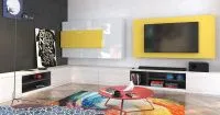 гостиная белая с желтым