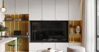Гостиная светлая в стиле фьюжн (арт. Lvr250), мебель на заказ MrDoors