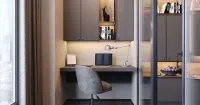 Фото компактного рабочего места для дома, мебель на заказ MrDoors