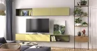 бело-желтая гостиная, интерьер