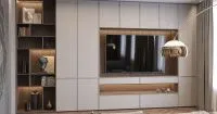 Светлая гостиная 289 под дерево, мебель на заказ MrDoors