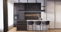 Кухня темная с островом (арт. 254), мебель на заказ MrDoors