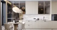 Кухня светлая стиле модерн (арт. Kit358), мебель на заказ MrDoors