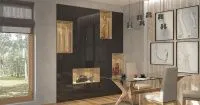 гостиная в коричнево бежевых тонах 