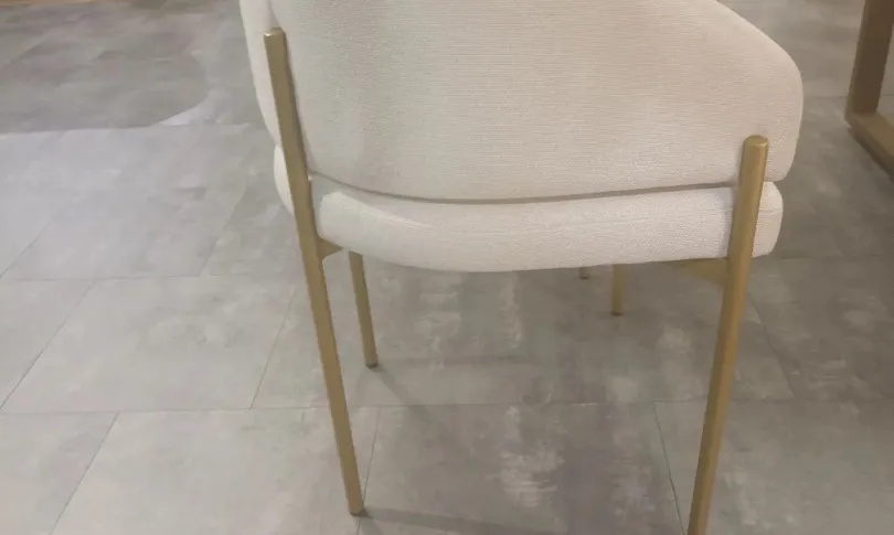 Стул Ponte, ткань Austin01 Ivory, опора золото (арт. 9004)