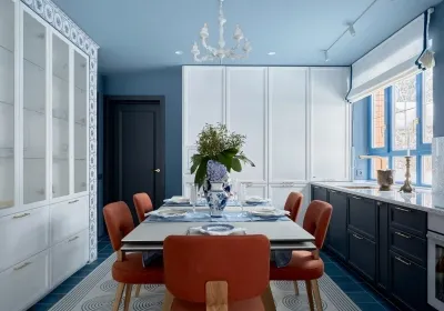 Гжель и маркетри. Кухня-гостиная, эфир передачи «Дачный ответ» от 04.02.2024 от от Mr.Doors.