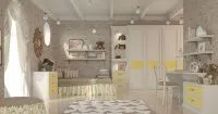 дизайн бежевой детской комнаты