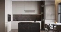 Кухня  матовая с островом (арт. 295), мебель на заказ MrDoors