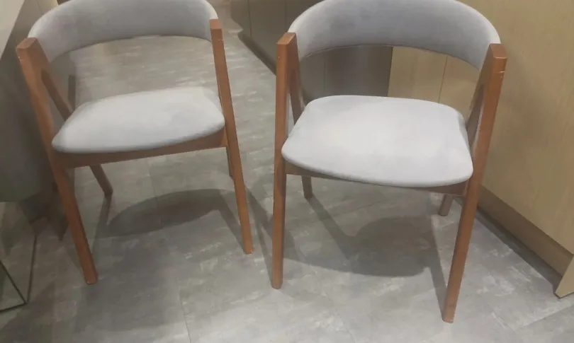 Bradex Home стул Alan серый букле с ножками цвета орех (арт. 8998)