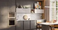 Кухня серая прямая (арт. Kit420), мебель на заказ MrDoors