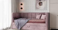 Подростковая спальня с кушеткой Casella, розовая (арт. Chr180), мебель на заказ MrDoors