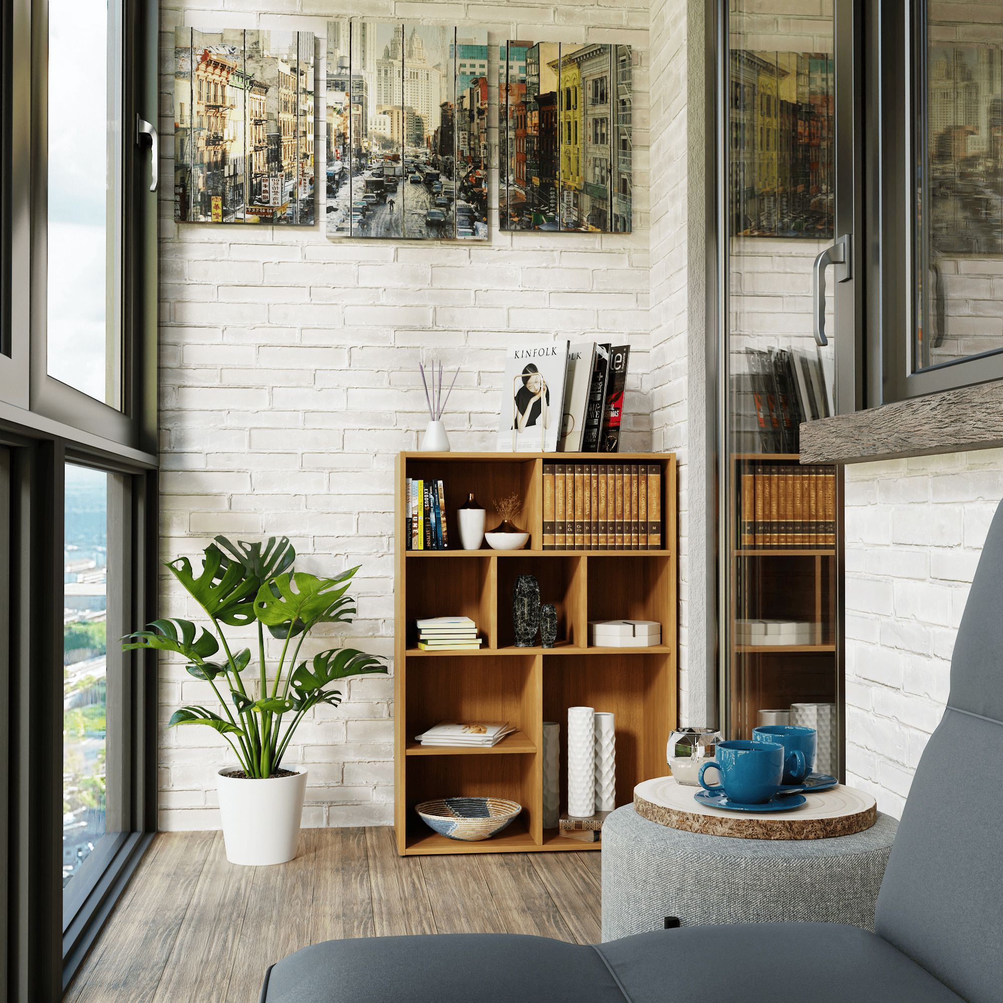  Стеллаж Interium, бежевый DCHBV01 (арт. 8671)