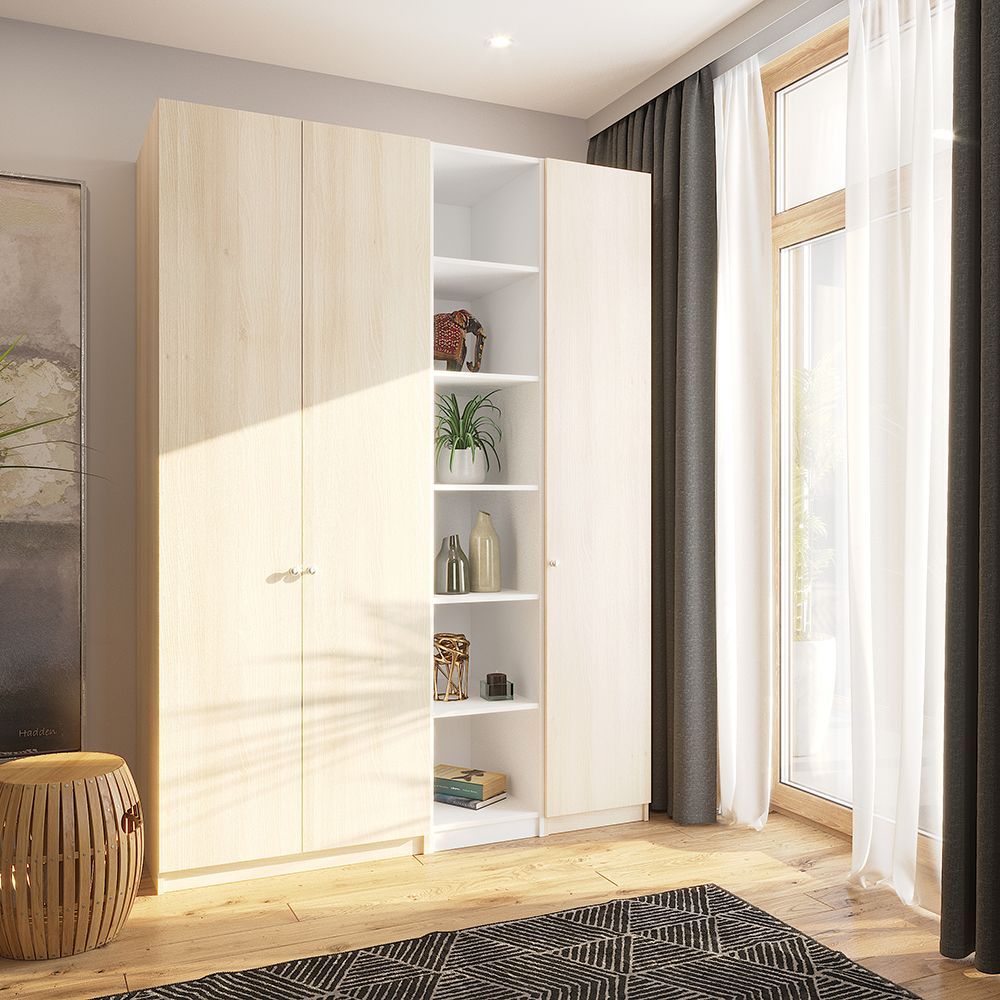 

Шкаф трехдверный прямой со стеллажом 005