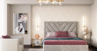 Спальня с кроватью Chloe, серая (арт. 091), мебель на заказ MrDoors
