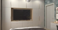 Шкаф с ТВ в спальню, мебель на заказ MrDoors