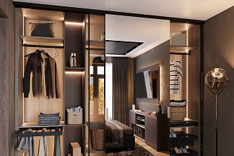 Гардеробная с раздвижными дверями, мебель на заказ MrDoors